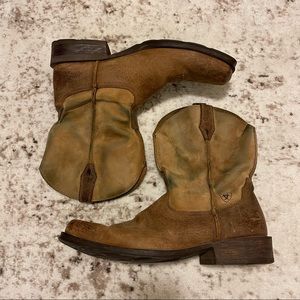 Ariat western square toe genuine leather cowboy work boots 14D